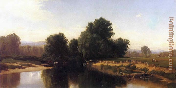 Cattle by the River painting - Alfred Thompson Bricher Cattle by the River art painting